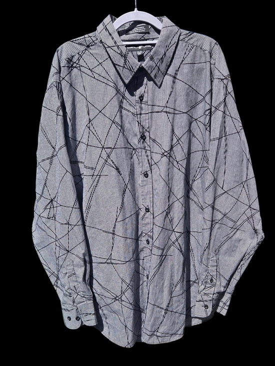 Beverly Hills Polo Club Other - Beverly Hills Polo Club Black & White Abstract Line Dress Shirt